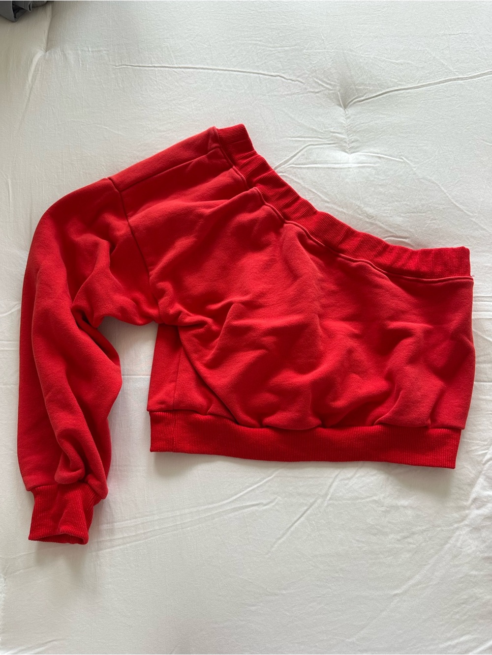 The Vintage Shop Red Off-Shoulder Kids Sweatshirt